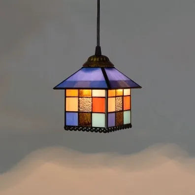 Colorful Mediterranean Style Moroccan Lamp Stained Glass Shade Mosaic LED Pendant Light for dining room bar lighting