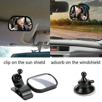 Car Back Seat Baby Mirror 2 in 1 Mini Children Rear Convex Mirror Adjustable Auto Kids Monitor Safety Car Rearview mirror