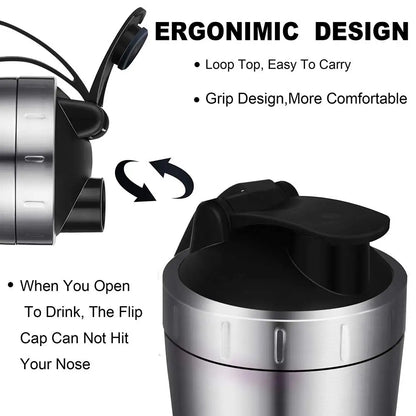 28OZ Whey Protein Powder Sports Shaker Bottle For Water Bottle Gym Nutrition Blender Cup Stainless Steel Extreme Sport Space Cup