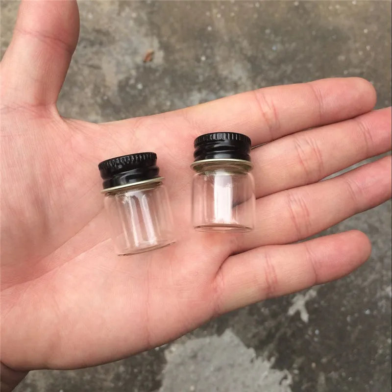 22*30*14mm 5ml Glass Bottles With Aluminium Cap Small Transparent Mini Empty Glass Jars Bottles Botellas 100pcs