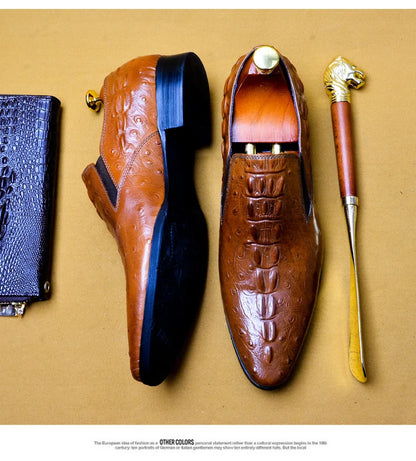 Genuine Leather Oxford Office Shoes Luxury Dress Shoes Slip on Wedding Shoes For Men