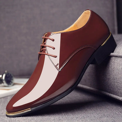 Patent Leather Men Dress Shoes 2021 New Brand Men's Business Shoes Italian Style Fashion Men Wedding Shoes Male Footwear 38-47