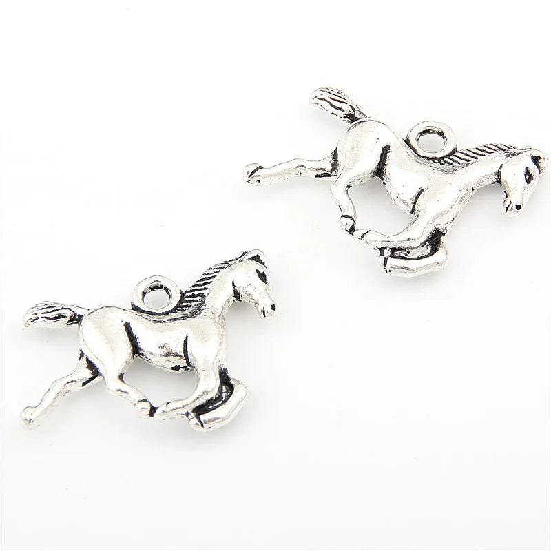 25pcs Tibetan Silver Color Animals Horse Charms Pendants Jewelry Making DIY Craft Charm Handmade Crafts A2418