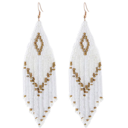 Bohemian Earrings 2024 Beads Long Earrings Ethnic Style Drop Earings Fashion Jewelry Bijoux Femme Statement Earrings