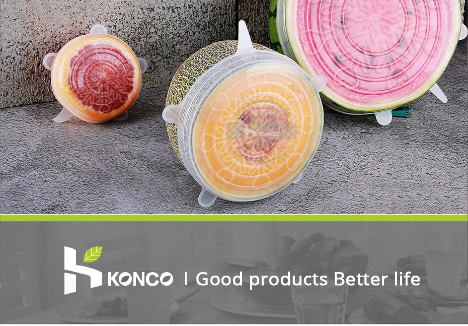 6pcs Reusable Silicon Stretch Lids,Universal Silicone Food Cover ,Silicone Lids For Food Cookware Bowl Kitchen Accessories