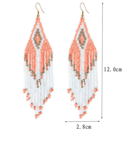 Bohemian Earrings 2024 Beads Long Earrings Ethnic Style Drop Earings Fashion Jewelry Bijoux Femme Statement Earrings
