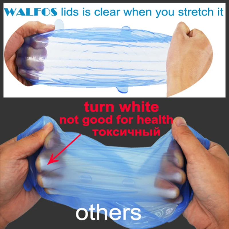 WALFOS Silicon Stretch Lids Universal Lid Silicone Food Wrap Bowl Pot Lid Silicone Cover Pan Cooking Kitchen Accessories