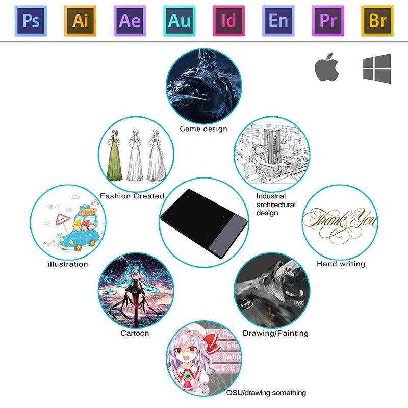 Original HUION 420 4-Inch Digital Tablets Mini USB Signature Pen Tablet Graphics Drawing Tablet OSU Game Tablet