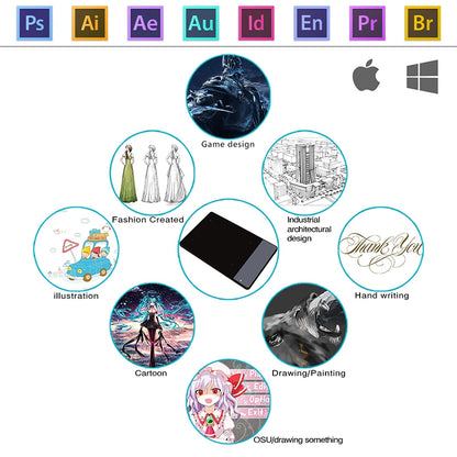 Original HUION 420 4-Inch Digital Tablets Mini USB Signature Pen Tablet Graphics Drawing Tablet OSU Game Tablet