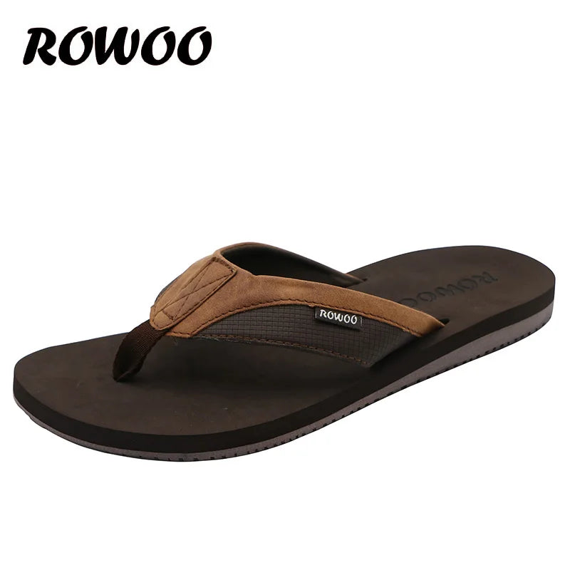 2024 New Arrival Men Flip Flops Summer Fashionable Slippers Non-Slip Sandals PU Leather Soft Footwear Comfortable Wholesale