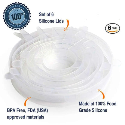 WALFOS Silicon Stretch Lids Universal Lid Silicone Food Wrap Bowl Pot Lid Silicone Cover Pan Cooking Kitchen Accessories