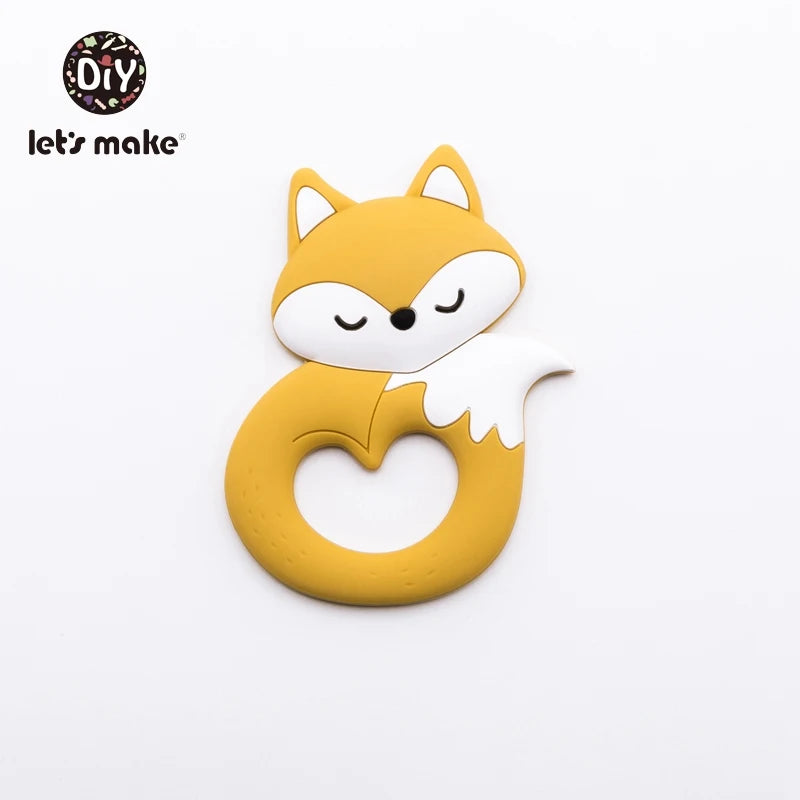 Baby Teether Food Grade Silicone Teethers Cartoon Animals Duck DIY Nursing Teething Pacifier Clip Baby Toy Teething Accessories