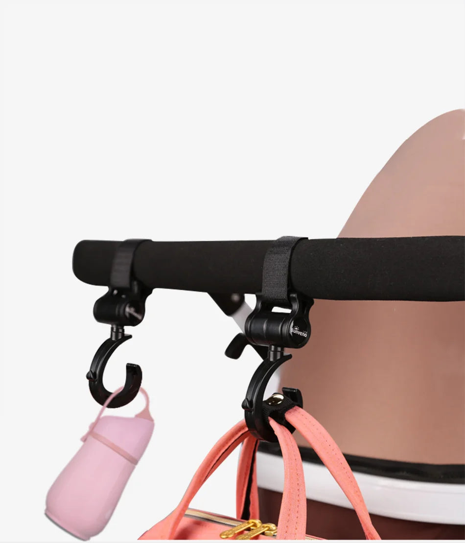 Sunveno Baby Stroller Hooks Pram Rotate 360 Diaper Bag Hanger Baby Kids Activity Gear Stroller Accessories 2pcs/set