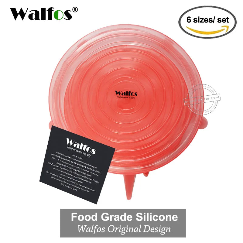 WALFOS Silicon Stretch Lids Universal Lid Silicone Food Wrap Bowl Pot Lid Silicone Cover Pan Cooking Kitchen Accessories