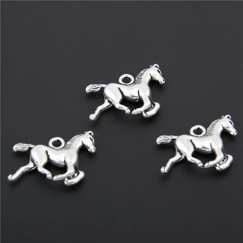 25pcs Tibetan Silver Color Animals Horse Charms Pendants Jewelry Making DIY Craft Charm Handmade Crafts A2418