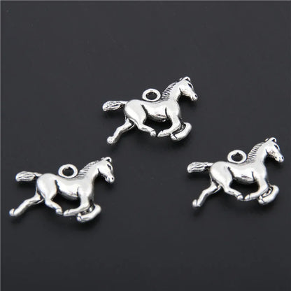 25pcs Tibetan Silver Color Animals Horse Charms Pendants Jewelry Making DIY Craft Charm Handmade Crafts A2418