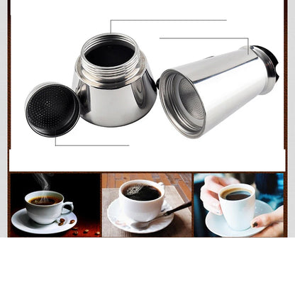 2025 Stainless Steel Moka Pot Portable Electric Coffee Maker European Design Home Coffee Brewing Equipment