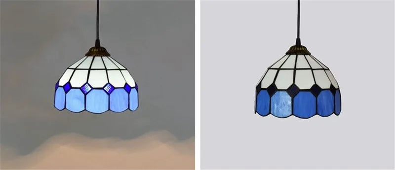 Colorful Mediterranean Style Moroccan Lamp Stained Glass Shade Mosaic LED Pendant Light for dining room bar lighting