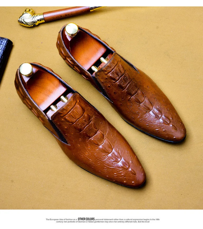 Genuine Leather Oxford Office Shoes Luxury Dress Shoes Slip on Wedding Shoes For Men