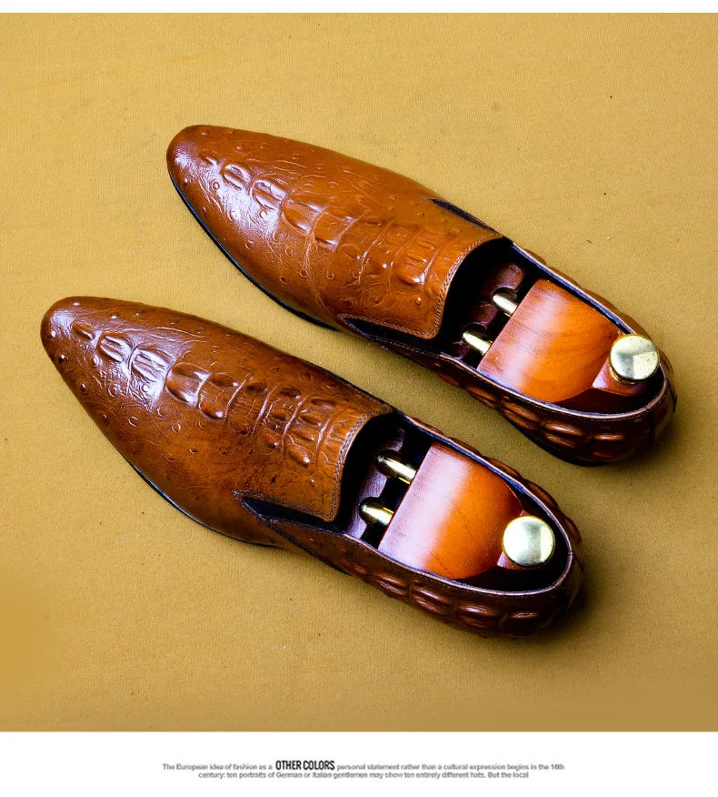 Genuine Leather Oxford Office Shoes Luxury Dress Shoes Slip on Wedding Shoes For Men