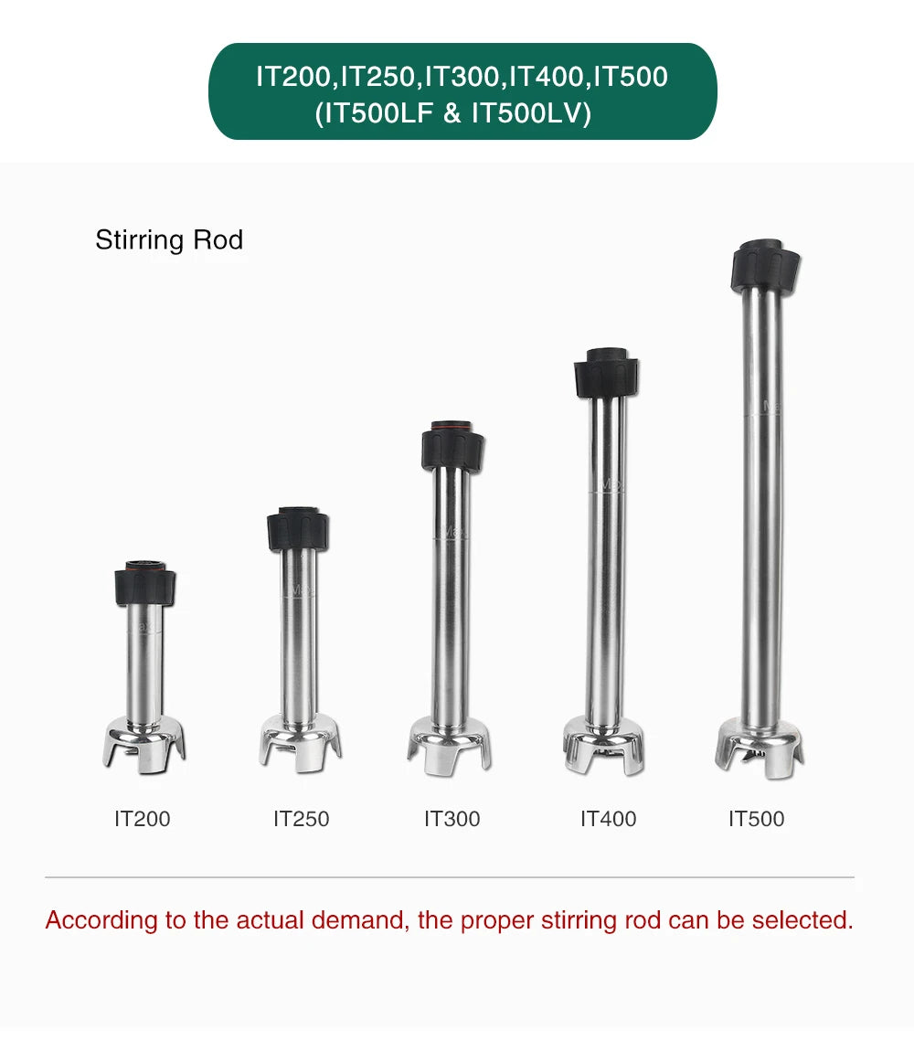 ITOP Commercial Stainless Steel Blender Stick 160mm/200mm/250mm/300mm/400mm/500mm For Handheld Immersion Blender Food Mixers