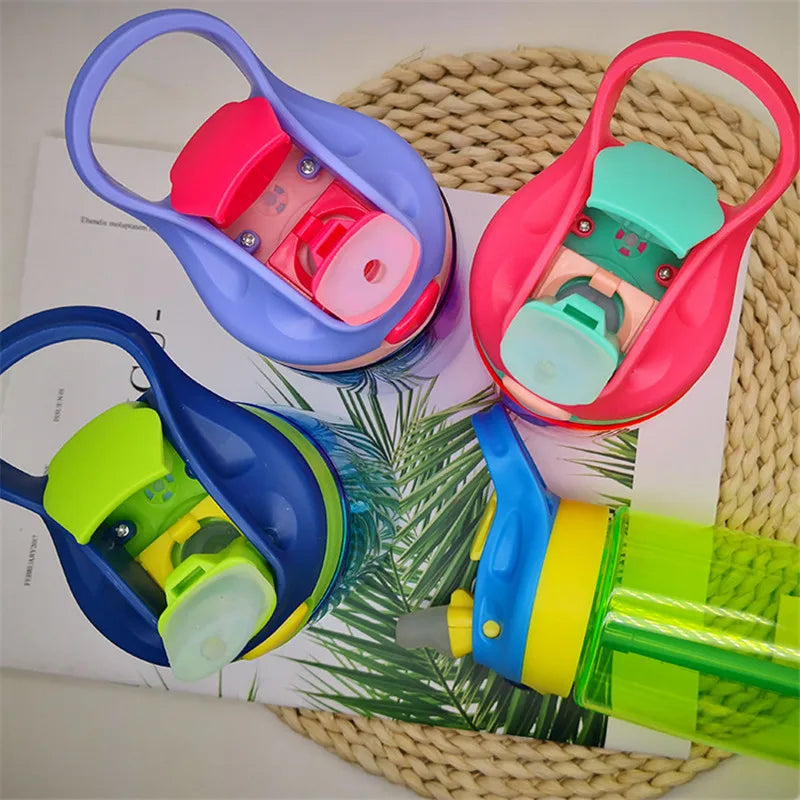 480ml Water Bottle With Straw Kids Girls Portable Travel Bottles Gym Sports Fitness Cup Summer Cold Water Juice Drinking Bottle