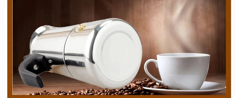 2025 Stainless Steel Moka Pot Portable Electric Coffee Maker European Design Home Coffee Brewing Equipment