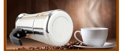 2025 Stainless Steel Moka Pot Portable Electric Coffee Maker European Design Home Coffee Brewing Equipment