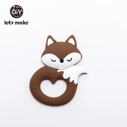 Baby Teether Food Grade Silicone Teethers Cartoon Animals Duck DIY Nursing Teething Pacifier Clip Baby Toy Teething Accessories