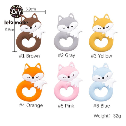 Baby Teether Food Grade Silicone Teethers Cartoon Animals Duck DIY Nursing Teething Pacifier Clip Baby Toy Teething Accessories