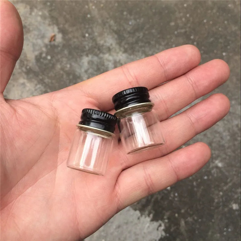 22*30*14mm 5ml Glass Bottles With Aluminium Cap Small Transparent Mini Empty Glass Jars Bottles Botellas 100pcs