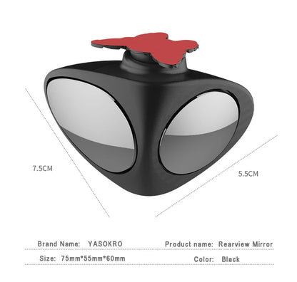 360 Degree Rotatable 2 Side Car Blind Spot Convex Mirror Automibile Exterior Rear View Parking Mirror Safety Accessories