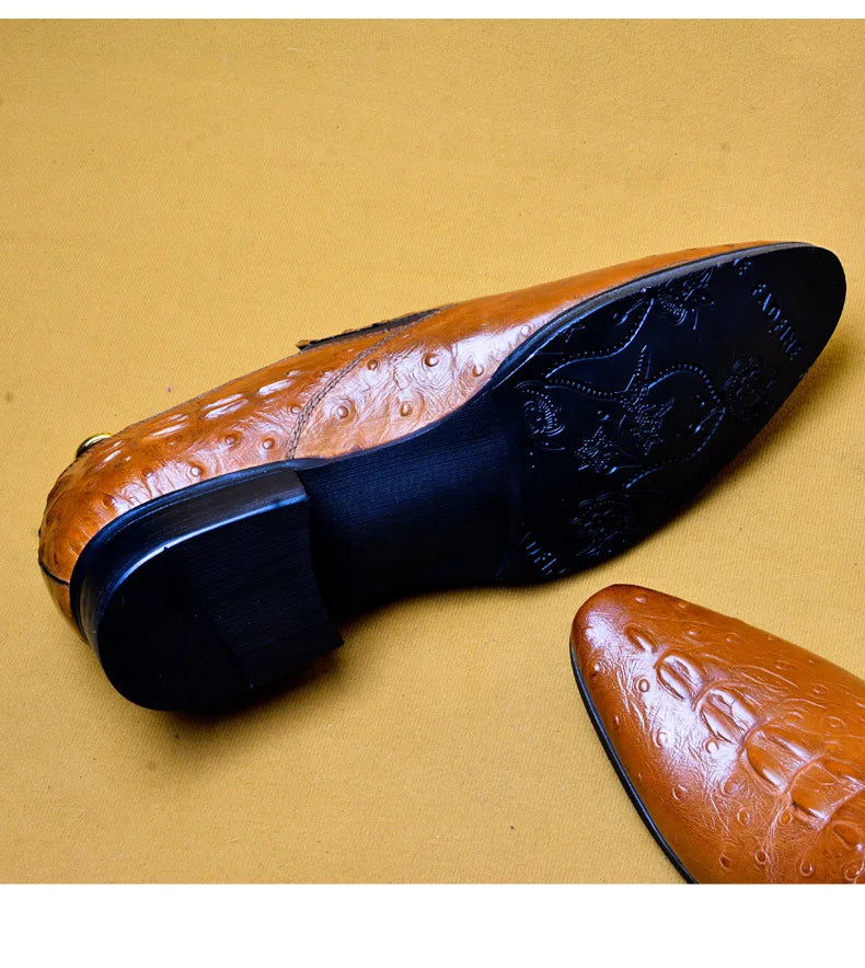 Genuine Leather Oxford Office Shoes Luxury Dress Shoes Slip on Wedding Shoes For Men