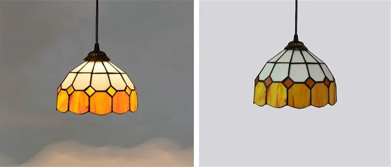 Colorful Mediterranean Style Moroccan Lamp Stained Glass Shade Mosaic LED Pendant Light for dining room bar lighting