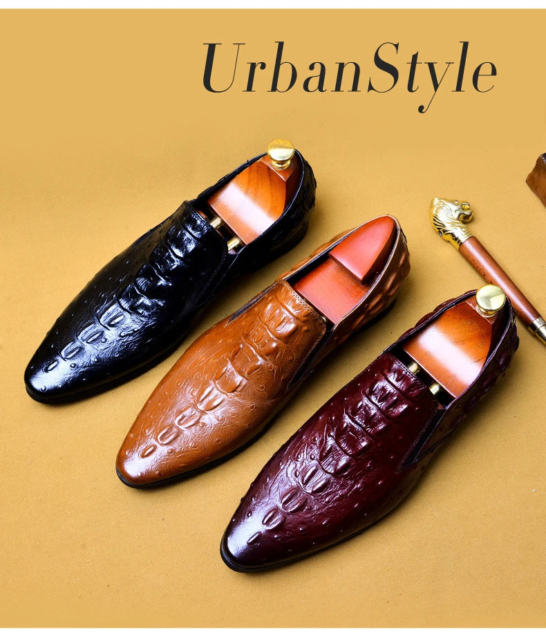 Genuine Leather Oxford Office Shoes Luxury Dress Shoes Slip on Wedding Shoes For Men