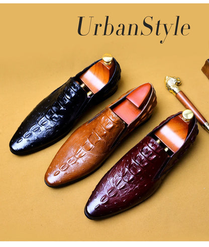 Genuine Leather Oxford Office Shoes Luxury Dress Shoes Slip on Wedding Shoes For Men