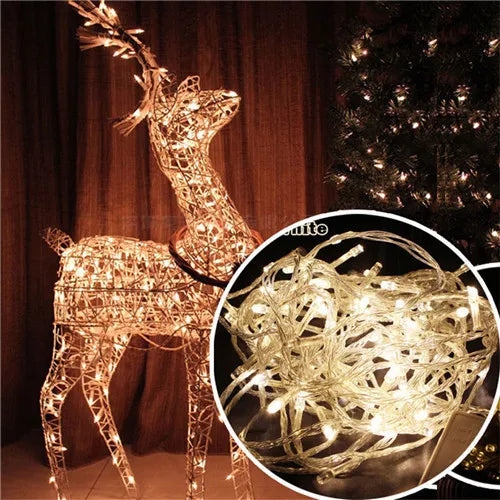 LED String Lights Holiday Lighting 10M 100LEDs AC110V/220V EU Xmas Wedding Party Christmas Decorations Light Fairy Garland Lamps