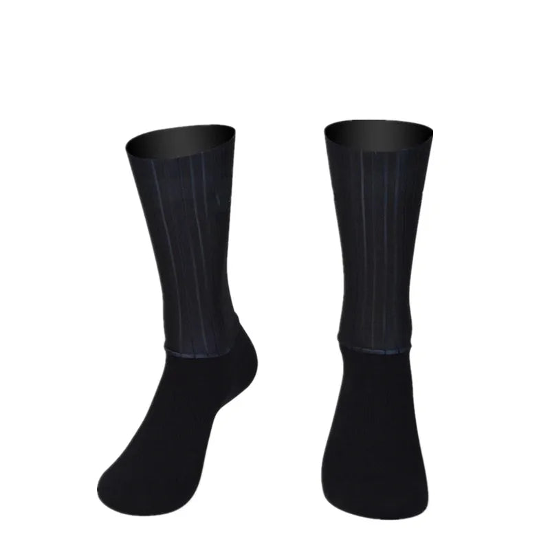 Anti Slip Silicone Summer Aero Socks Whiteline Cycling Socks Men Bicycle Sport Running Bike Socks Calcetines Ciclismo