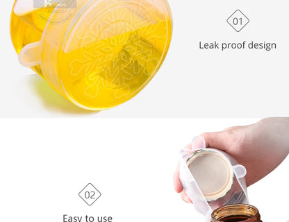 6pcs Reusable Silicon Stretch Lids,Universal Silicone Food Cover ,Silicone Lids For Food Cookware Bowl Kitchen Accessories