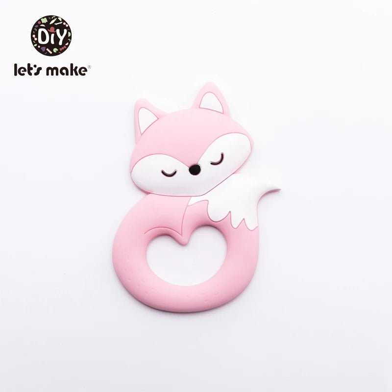 Baby Teether Food Grade Silicone Teethers Cartoon Animals Duck DIY Nursing Teething Pacifier Clip Baby Toy Teething Accessories