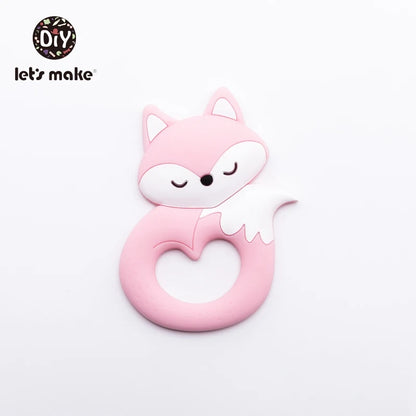 Baby Teether Food Grade Silicone Teethers Cartoon Animals Duck DIY Nursing Teething Pacifier Clip Baby Toy Teething Accessories