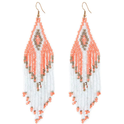 Bohemian Earrings 2024 Beads Long Earrings Ethnic Style Drop Earings Fashion Jewelry Bijoux Femme Statement Earrings