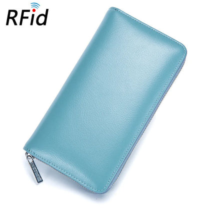 Women RFID Blocking Wallet Genuine Leather Anti Theft 36 Card Holders Women Wallets With Phone Case Clutch Bags Coin Purse Girl