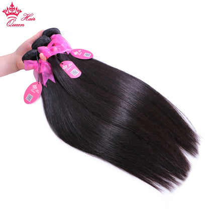 Queen Hair Raw Straight Hair 100% Human Hair Unprocessed Raw Hair Bundles Weave Extension Brazilian Hair Natural Color