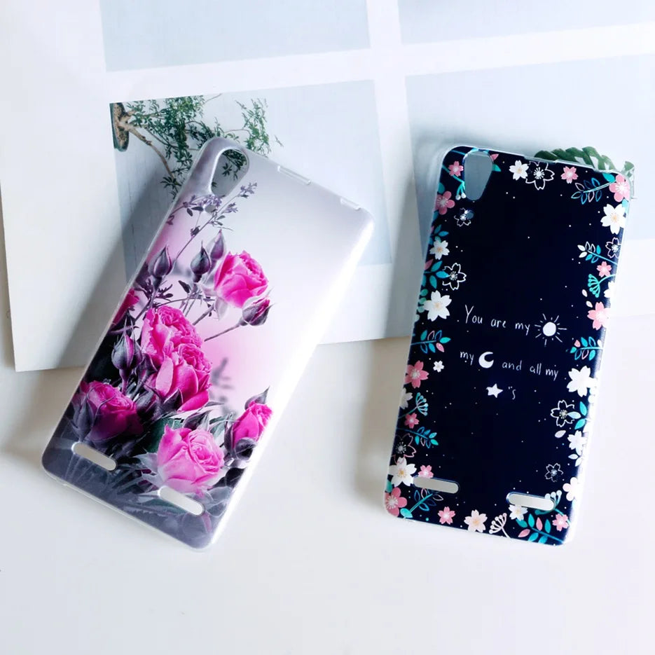 Soft Silicone Case for Lenovo A6000 A6010 Cover Cases for Lenovo Lemon K3 TPU 3D Relief Patterned Cover For Lenovo K3 K30-T Capa