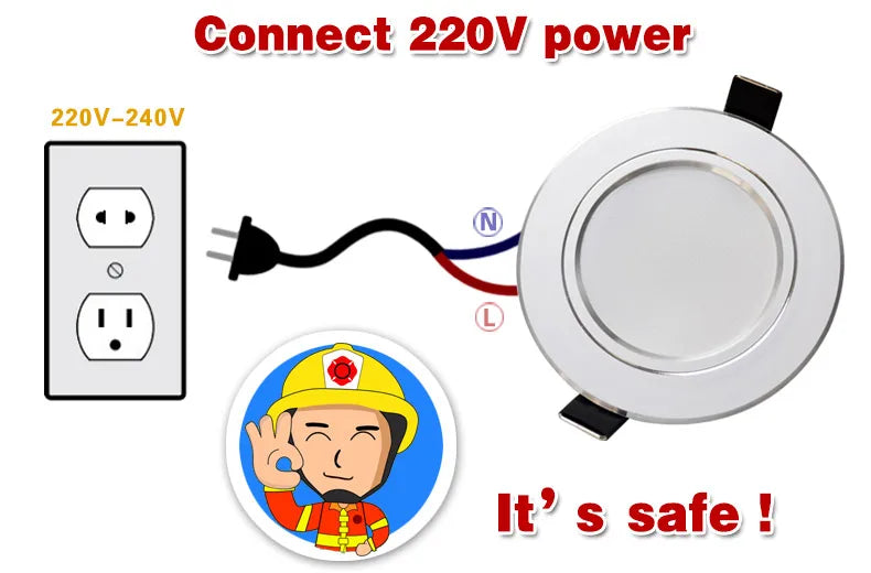 Led Downlight 3W 5W 7W 9W 12W 15W 18W AC 220V 230V 110V  Ceiling Bathroom Lamps Living Room Light Home Indoor Lighting
