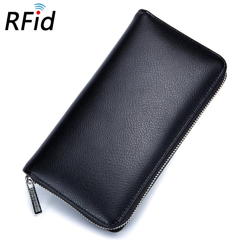 Women RFID Blocking Wallet Genuine Leather Anti Theft 36 Card Holders Women Wallets With Phone Case Clutch Bags Coin Purse Girl
