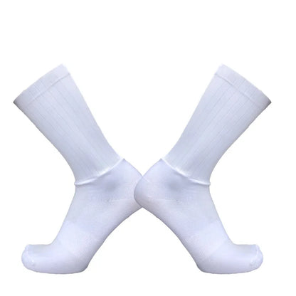 Anti Slip Silicone Summer Aero Socks Whiteline Cycling Socks Men Bicycle Sport Running Bike Socks Calcetines Ciclismo