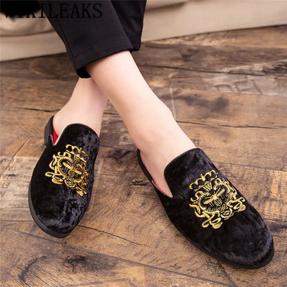 Half Shoes For Men Coiffeur Designer Shoes Men Fashion Italian Mens Casual Shoes Hot Sale Brand Mule Masculino Erkek Ayakkabi