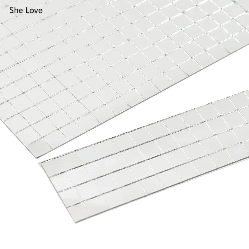 Chzimade Self-Adhesive Real Glass Mirror Mosaic Tiles For DIY Handmade Crafts Home Decoration